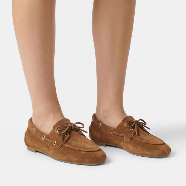 Mocassino modello barca in suede da donna Bata, Marrone