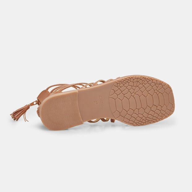 Sandalo da donna in pelle, Marrone