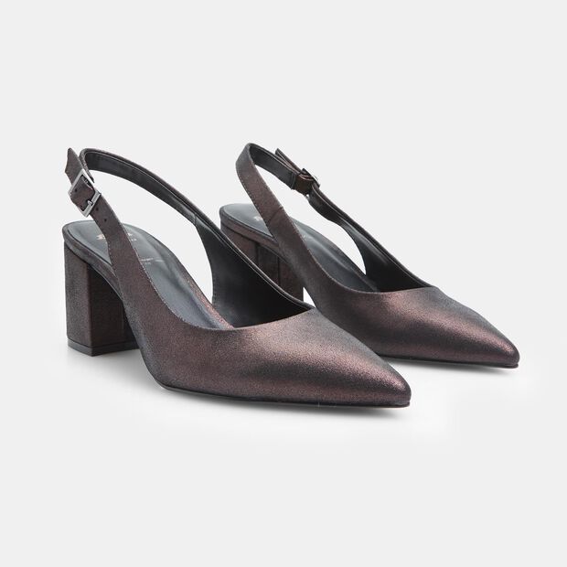 D&eacute;collet&eacute; Slingback da donna in pelle BATA, Marrone