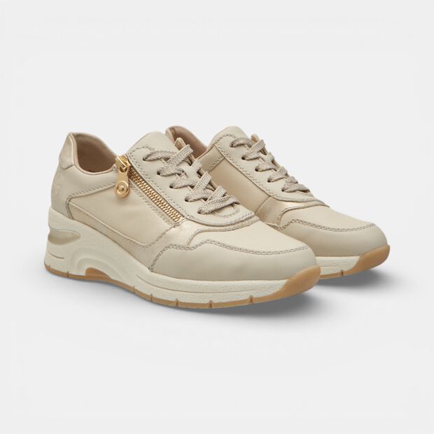 Sneaker da donna con zeppa Rieker, Beige