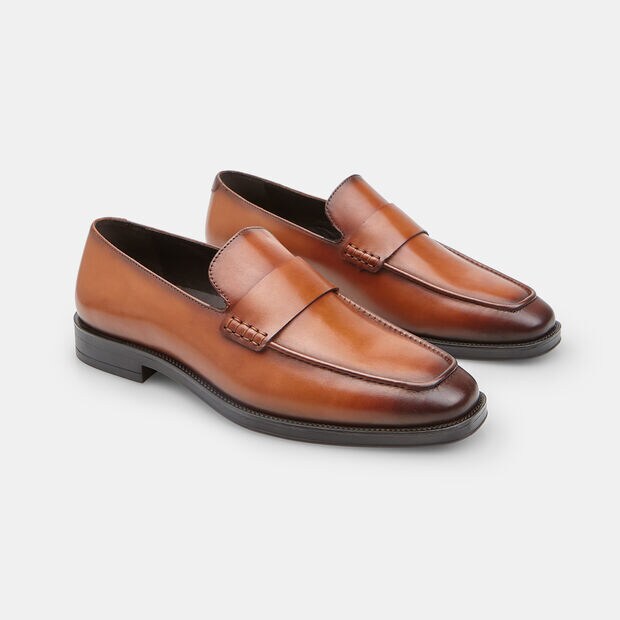 Mocassino da uomo in pelle Bata, Tan