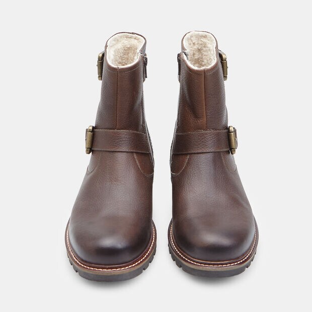 Stivaletto biker in pelle da uomo Bata , Marrone