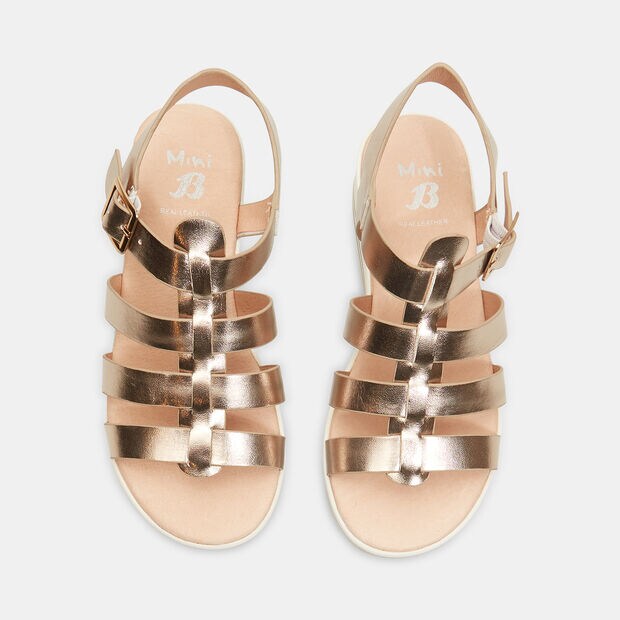 Sandali da bambina con suola platform, Oro