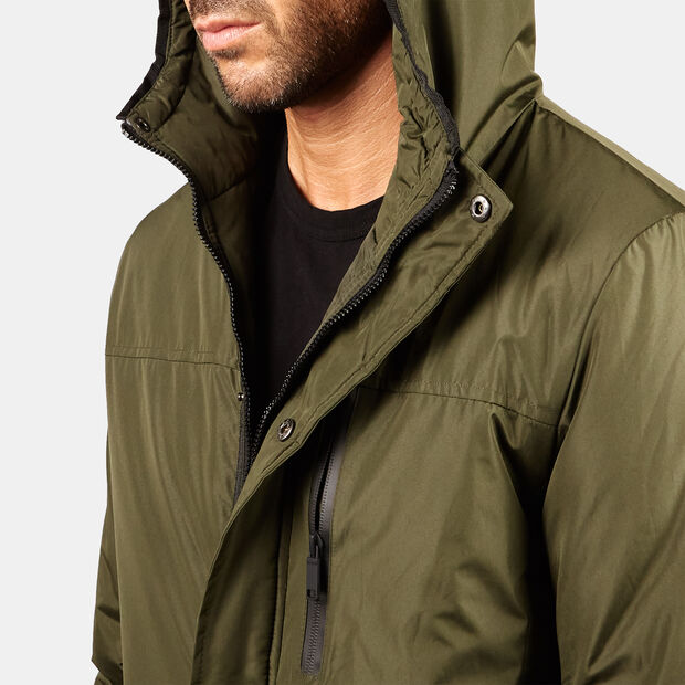 Giacca da uomo imbottita con cappuccio, Verde