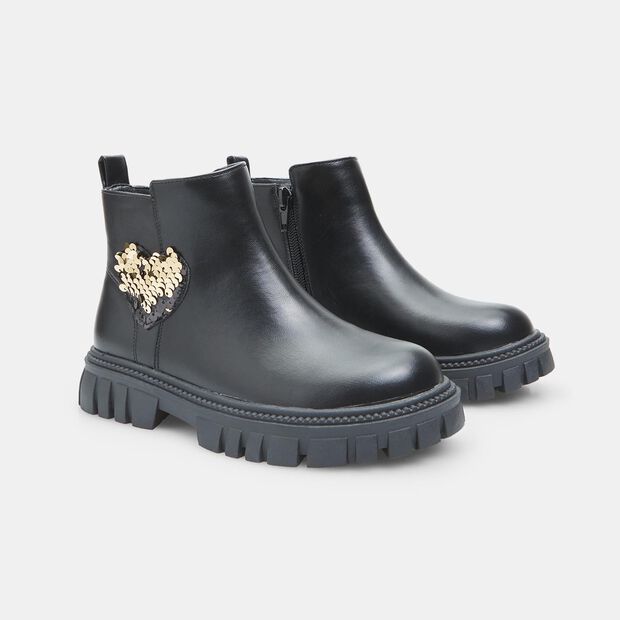Stivaletto da bambina con patch a cuore, 
