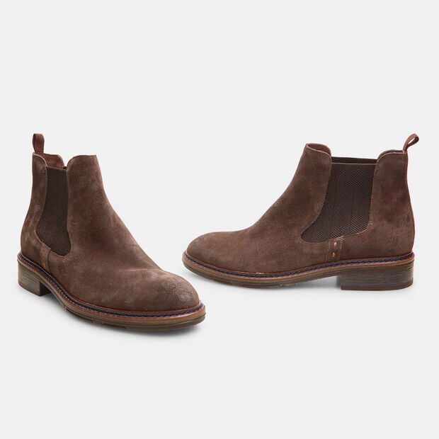 Stivaletti chelsea in suede, Marrone