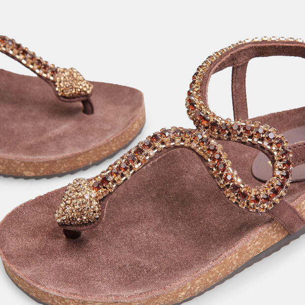 Sandali da donna flat in suede, 