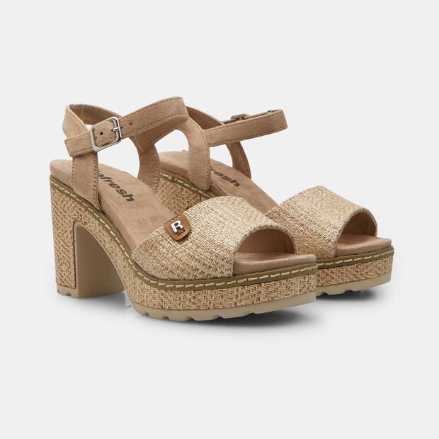 Sandali con tacco da donna Refresh, Taupe