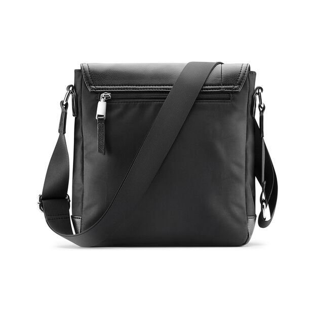 Borsello da uomo con zip, Nero