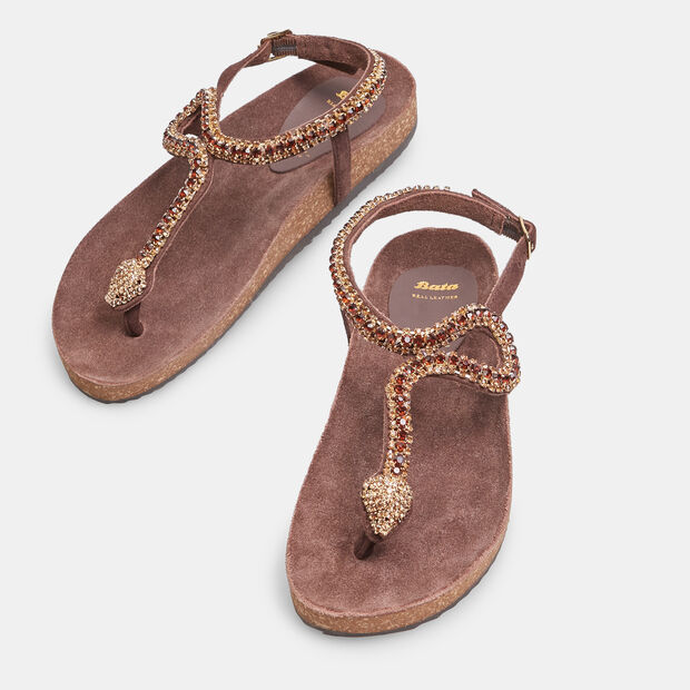 Sandali da donna flat in suede, 