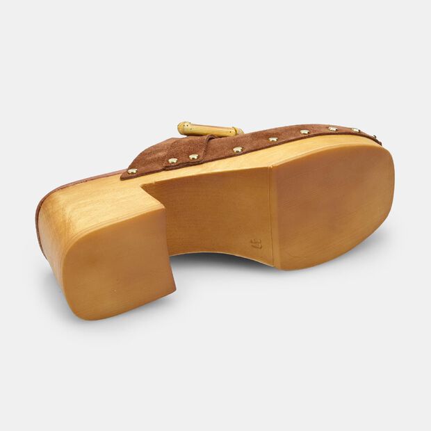 Clog da donna in suede BATA, Marrone