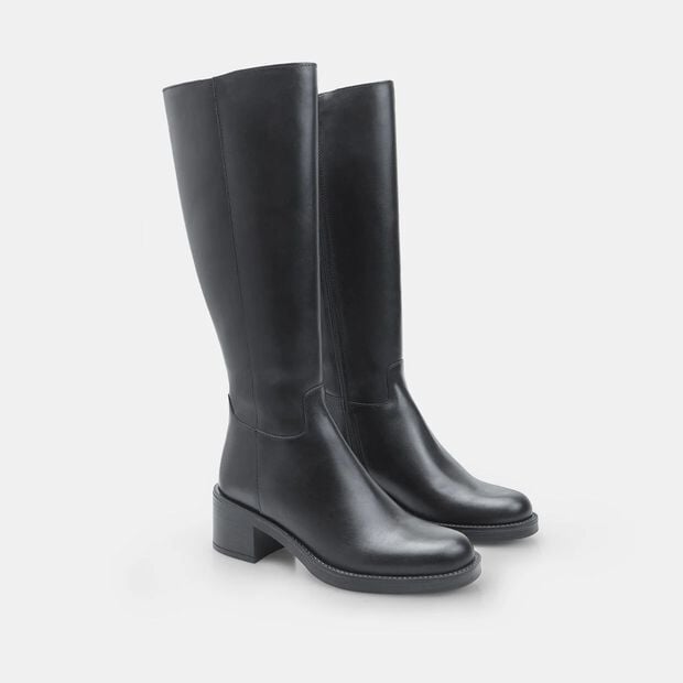 Stivale da donna in pelle Bata, Nero