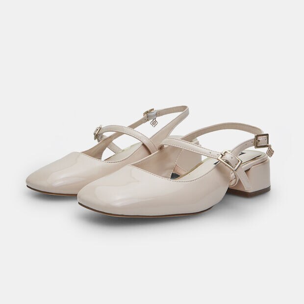 Slingback da donna in vernice Bata Red Label con tacco 3,5 cm , Beige