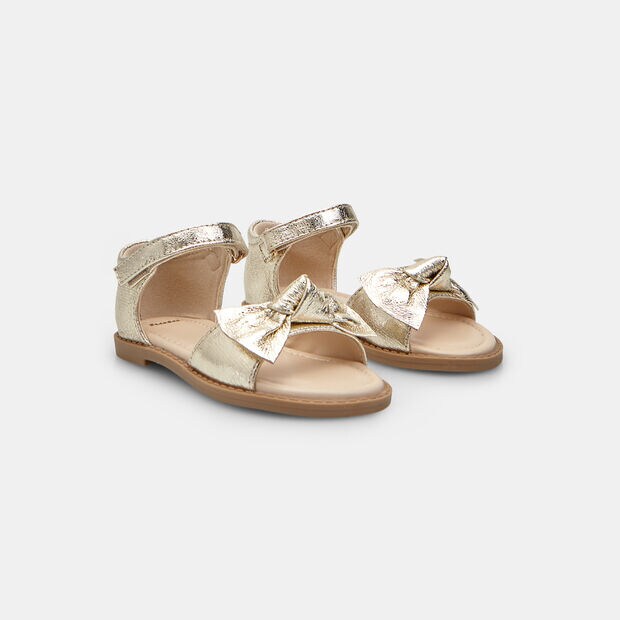 Sandali da bambina Bata con fiocco, Oro