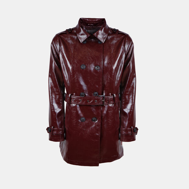 Trench da donna effetto vernice Bata, Bordeaux