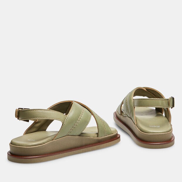 Sandali da donna flat in pelle., 