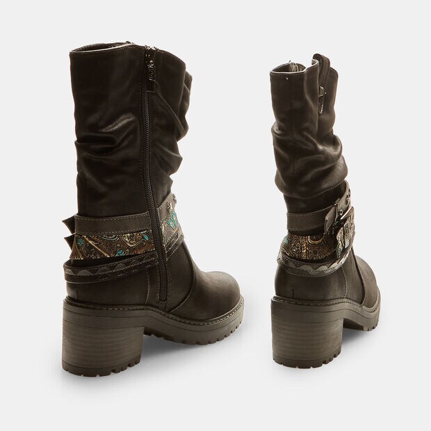 Stivali da donna Mustang con fibbia e tacco largo , 