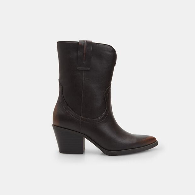 Stivaletto texano da donna con tacco BATA, Marrone