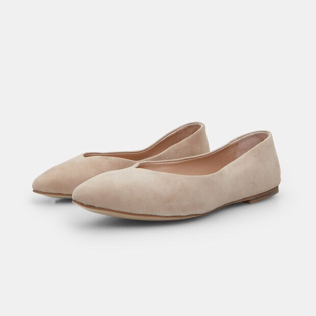 Ballerina da donna in suede, Beige