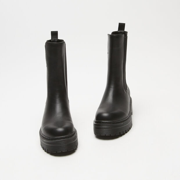 Stivaletti chelsea con suola platform, Nero