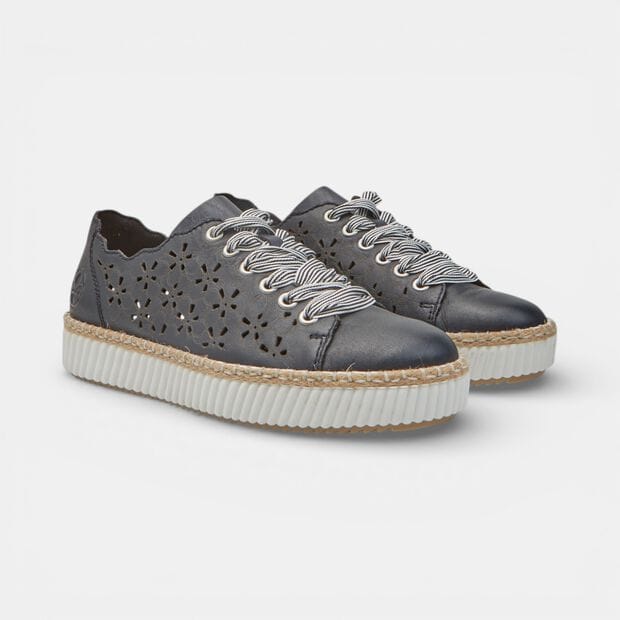 Sneaker da donna in pelle traforata Rieker, Blu