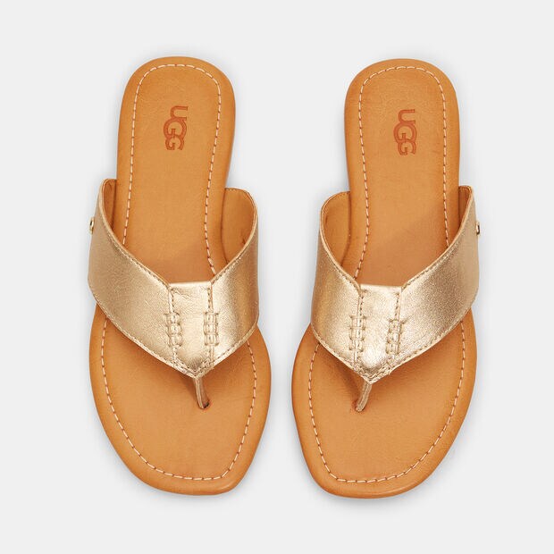 Ciabatte infradito da donna Ugg Carey , Oro