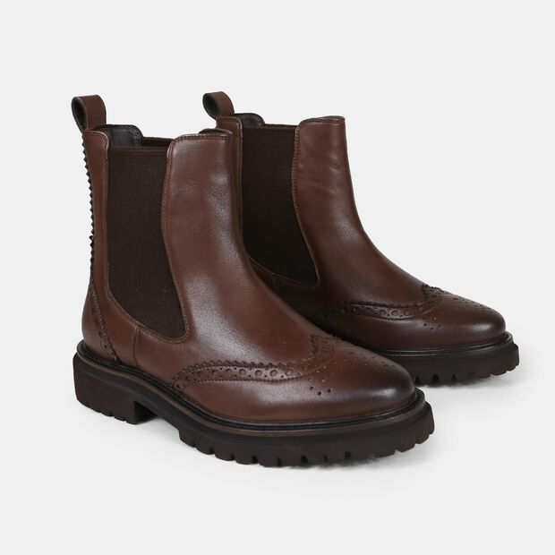 Stivaletto da donna in pelle, Marrone