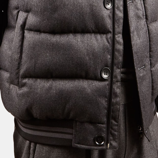Piumino da uomo a collo alto, Nero
