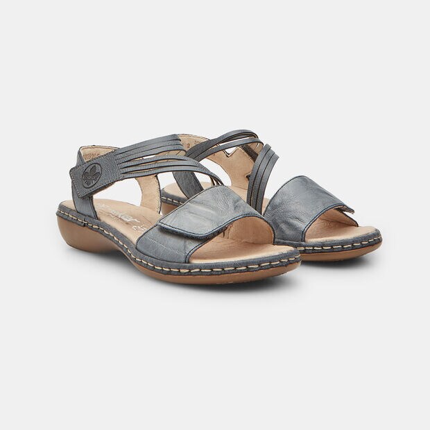 Sandalo in pelle da donna Rieker, Blu