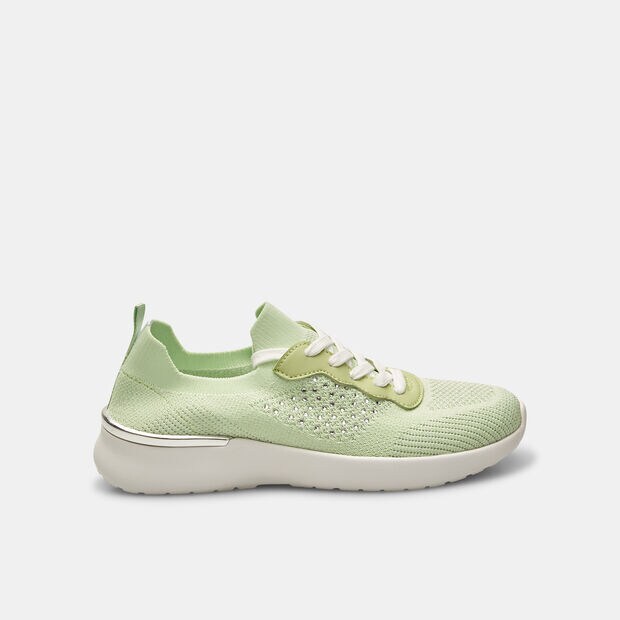 Sneaker in knit traforato con lacci, 