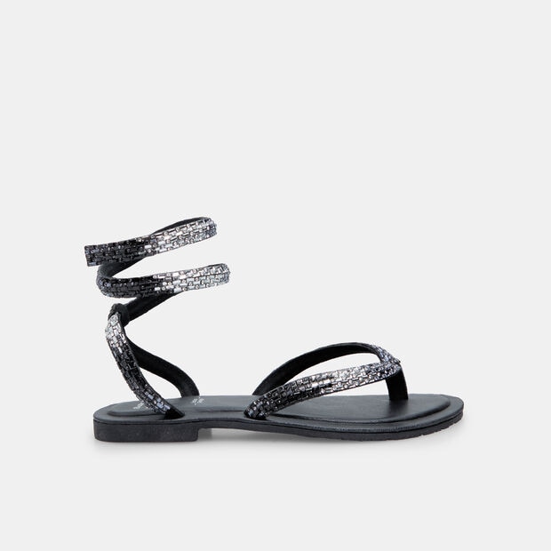 Sandalo da donna in pelle, Nero