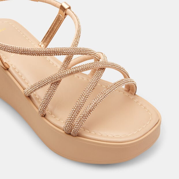 Sandalo da donna con zeppa 6 cm BATA, Rosa