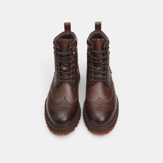 Stivaletto da uomo in pelle, Marrone
