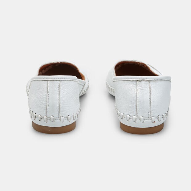 Ballerina da donna in pelle, Bianco
