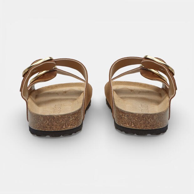 Ciabatta da donna in nubuck, Marrone