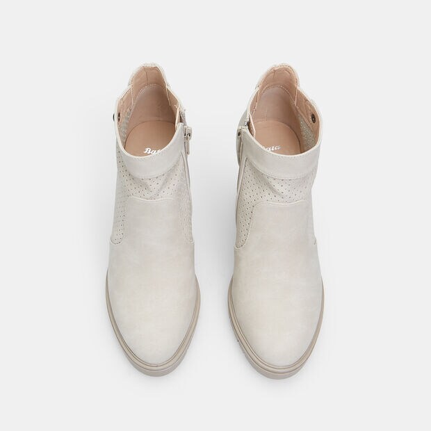 Stivaletto ankle boot da donna con tacco 8 cm BATA, Beige