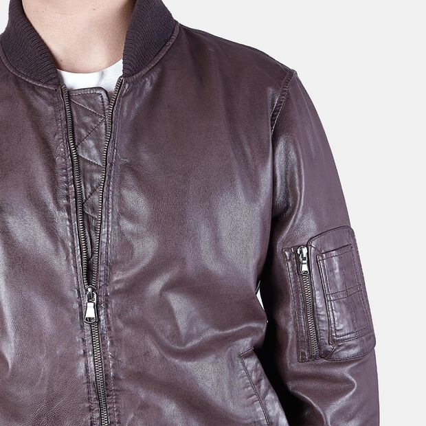 Biker in pelle da uomo BATA, Marrone