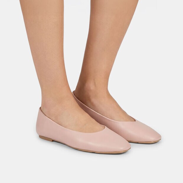 Ballerina flat da donna con punta quadrata, Rosa
