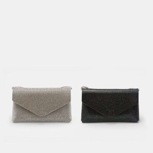 Mini clutch con cristalli, Multicolor