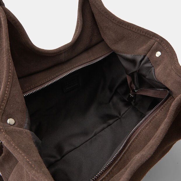 Borsa modello shopper da donna in suede Bata, Marrone