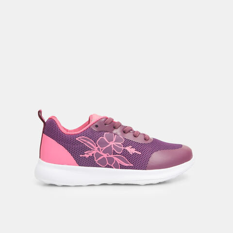 Sneaker da bambina con motivo floreale , Fucsia