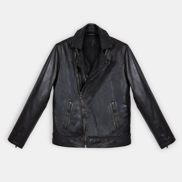 Biker in pelle da uomo BATA, Nero