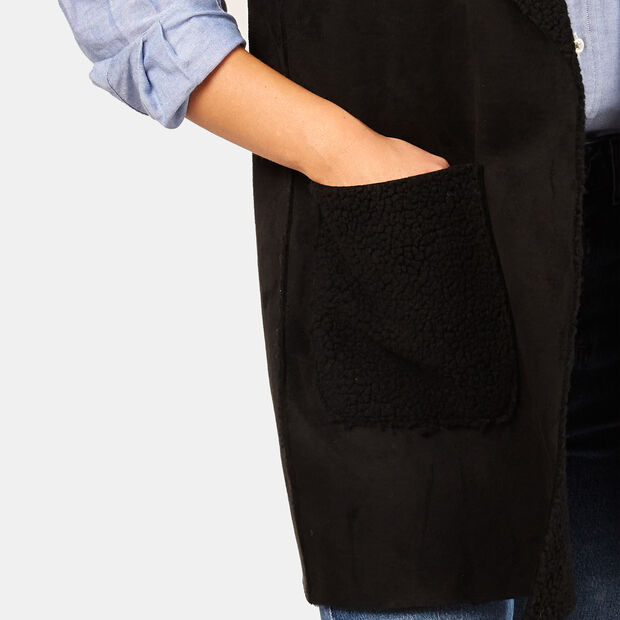 Gilet da donna con interni in finta pelliccia, 