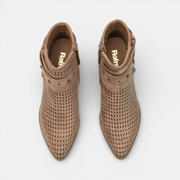 Stivaletto da donna traforato Refresh, Taupe