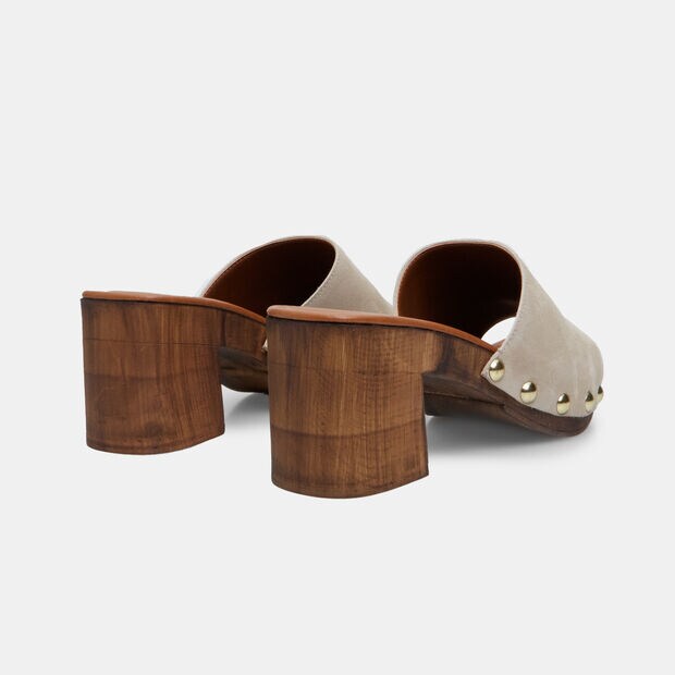 Mule da donna in suede con tacco 7 cm e plateau BATA, Beige
