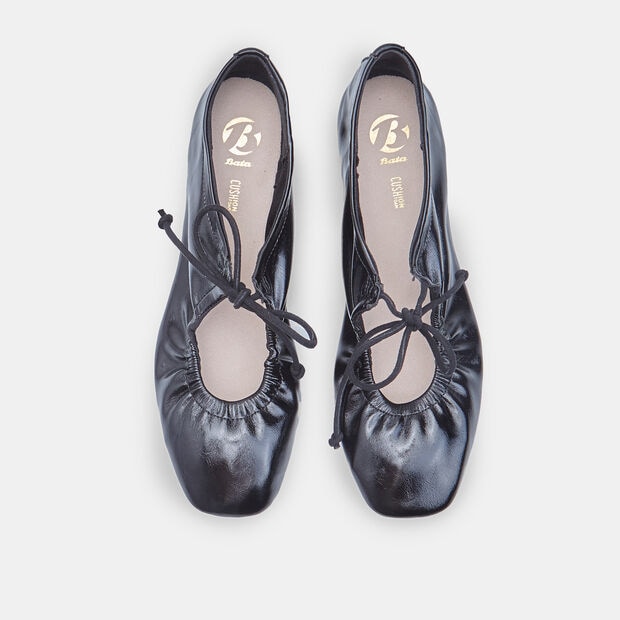 Ballerine arricciate con fiocco BATA da Donna , Nero