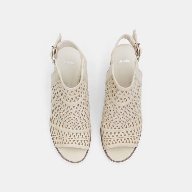 Sandalo da donna con tacco 8 cm BATA, Beige