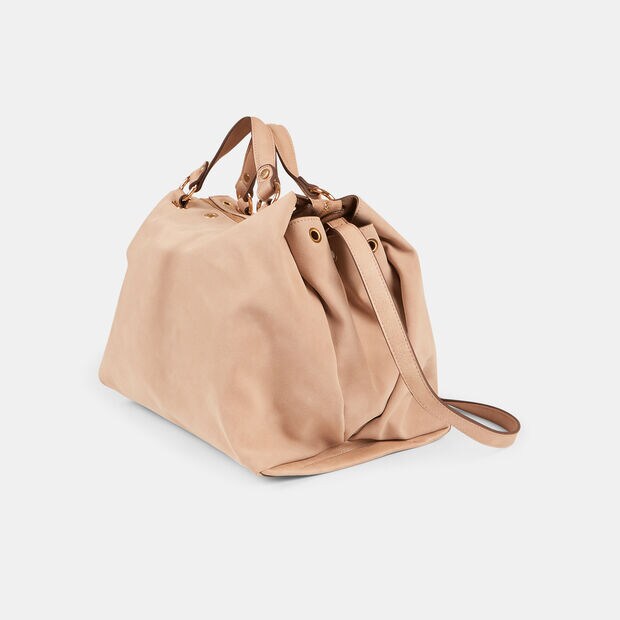 Borsa a mano da donna in suede , Beige