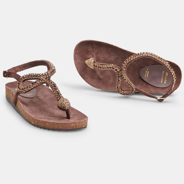 Sandali da donna flat in suede, 