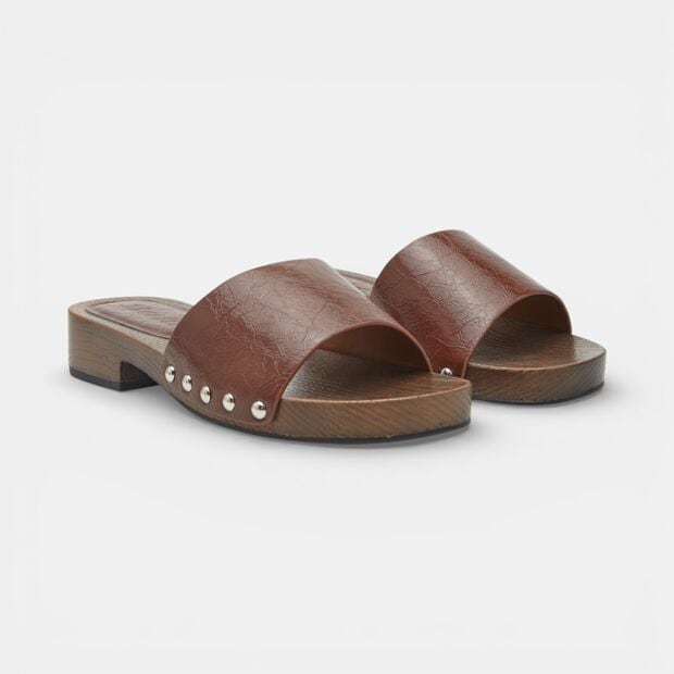 Mule da donna Bata con fascia, Marrone